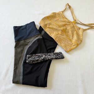 Lululemon Athleta Outdoor Voices Athletic Set Bundle Leggings Sport Bra Size S